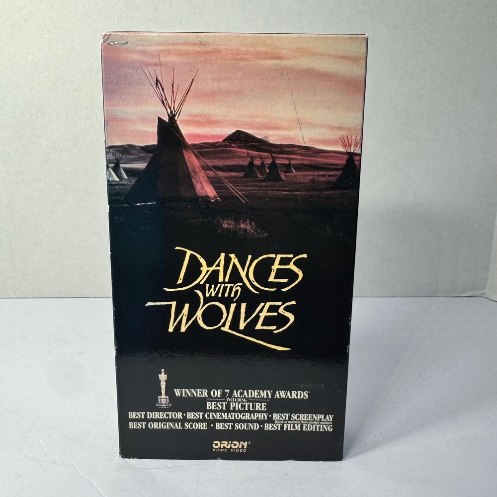 Dances With Wolves VHS 1990 Orion Home Video Kevin‎ Costner Western Oscar Winner